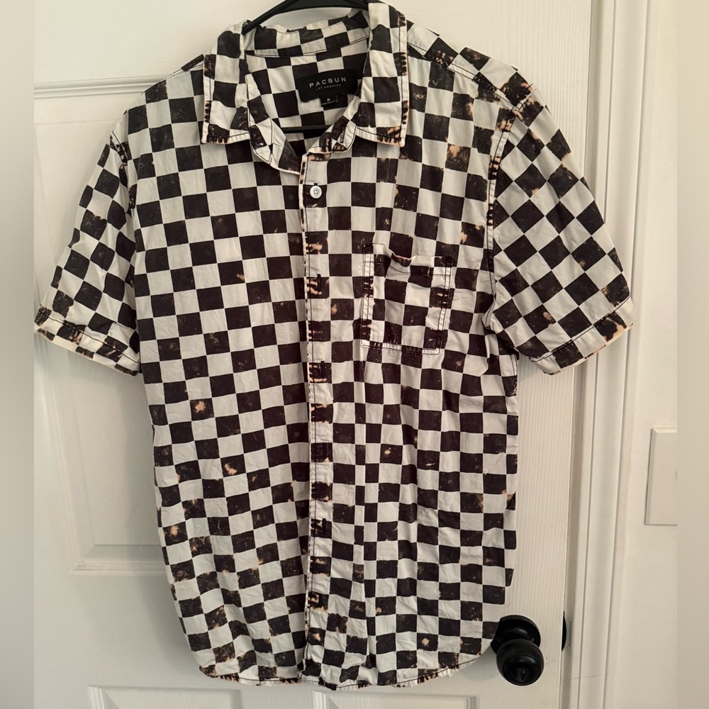 PacSun Black and White Checkered Shirt